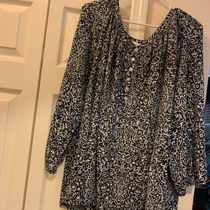 croft & barrow Black & White paisley print blouse
